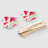 水彩スイカのスライスパターン ハンドファン (組立なし)