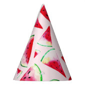 水彩スイカのスライスパターン パーティーハット (左)