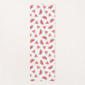 水彩スイカのスライス模様モノグラム ヨガマット (正面)