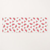 水彩スイカのスライス模様モノグラム ヨガマット (正面(横))