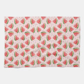 水彩スイカのフルーツパターン キッチンタオル (横)