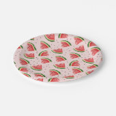 水彩スイカのフルーツパターン ペーパープレート (アングル)