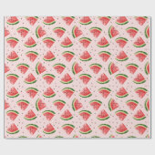 水彩スイカのフルーツパターン ラッピングペーパー (フラット)