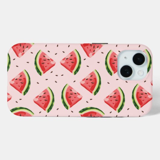 水彩スイカのフルーツパターン Case-Mate iPhoneケース (裏面 (横))