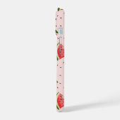 水彩スイカのフルーツパターン iPhone 15ケース (左側面)