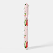 水彩スイカのフルーツパターン iPhone 15ケース (右側面)