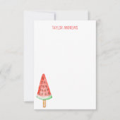 水彩スイカのポスチャノートカード サンキューカード (正面)