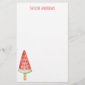 水彩スイカのポピクル 便箋 (正面)