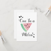 水彩スイカのメロンにひとり誕生日 カード (正面/裏面インサイチュ)