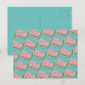 水彩スイカの落書きペイントパターン ポストカード (正面/裏面)