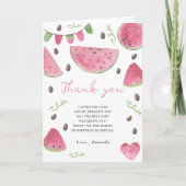 水彩スイカの誕生日パーティーありがとう サンキューカード (正面)