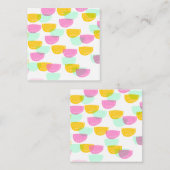 水彩スイカピンク緑イエローパターン ノートカード (正面/裏面)