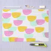 水彩スイカピンク緑イエローパターン 薄葉紙 (クラフト)