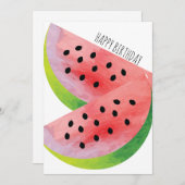 水彩スイカペア 夏の誕生日 (正面/裏面)