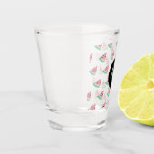 水彩スイカモノグラムカスタムパーソナライズされた ショットグラス (左)
