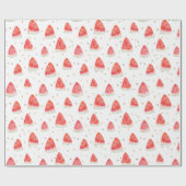 水彩スイカ三角形パターン ラッピングペーパー (フラット)