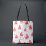 水彩スイカ切りパーソナライズされた夏 トートバッグ<br><div class="desc">水色のスイカのスライスのパターンを特徴とするプリントトートバッグ全体をカスタマイズ可能。このトートバッグは夏のイベントに最適なバッグである。同様のデザインが利用可能。</div>