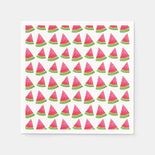 水彩スイカ模様 スタンダードカクテルナプキン (正面)