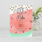 水彩スイカ洗浄フェイクグリッター紙吹雪 招待状 (スタンド正面)