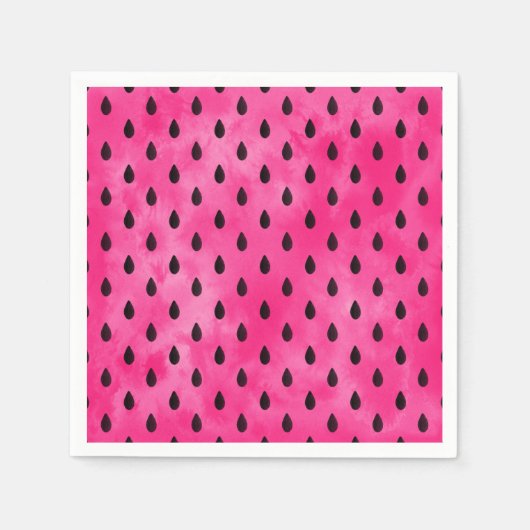 水彩スイカ種子 スタンダードカクテルナプキン (正面)