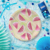 水彩スイカ絵を描スライスブラシストローク ペーパープレート (パーティー)