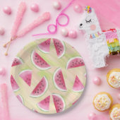 水彩スイカ絵を描スライスブラシストローク ペーパープレート (パーティー)