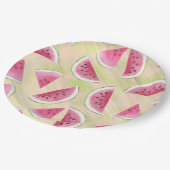 水彩スイカ絵を描スライスブラシストローク ペーパープレート (アングル)