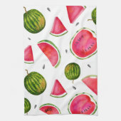 水彩スイカ茶タオルお台所用 キッチンタオル (縦)