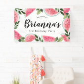 水彩スイカ誕生日へようこそ 横断幕 (インサイチュ)