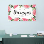 水彩スイカ誕生日へようこそ 横断幕 (トレードショー)