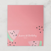 水彩スイカ誕生日シーズピンクテント プレイスカード (外部開封)