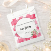 水彩スイカ赤ちゃんガールシャワーパーティー フェイバーバッグ (クリップ留めされた状態)