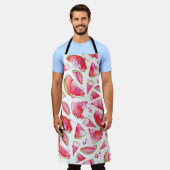 水彩スイカ1 エプロン (着用した状態)