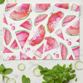 水彩スイカ1 キッチンタオル (折り畳み)