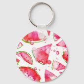 水彩スイカ1 キーホルダー (正面)