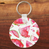 水彩スイカ1 キーホルダー (正面)