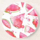 水彩スイカ1 コースター (正面)