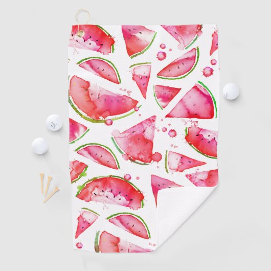 水彩スイカ1 ゴルフタオル (インサイチュ)