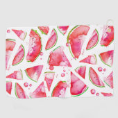 水彩スイカ1 ゴルフタオル (横)