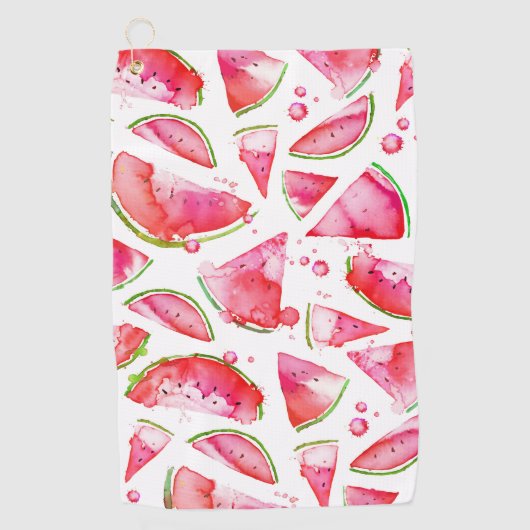 水彩スイカ1 ゴルフタオル (正面)