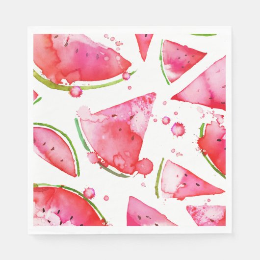 水彩スイカ1 スタンダードランチョンナプキン (正面)