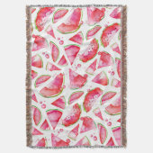 水彩スイカ1 スローブランケット (正面縦)