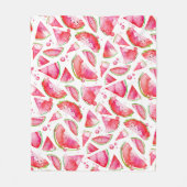 水彩スイカ1 フリースブランケット (正面)