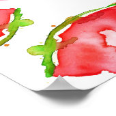 水彩スイカ1 ポスター (角)