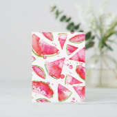 水彩スイカ1 ポストカード (スタンド正面)