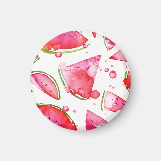 水彩スイカ1 マグネット (正面)
