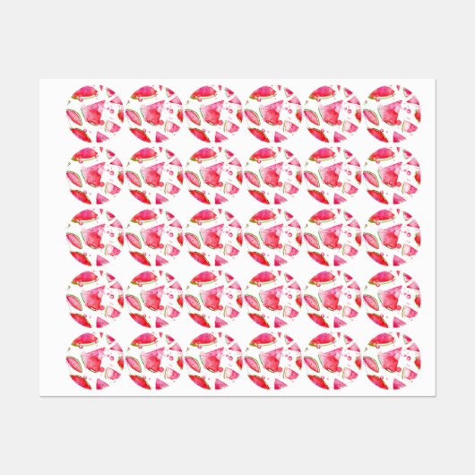 水彩スイカ1 ラベル (シート)