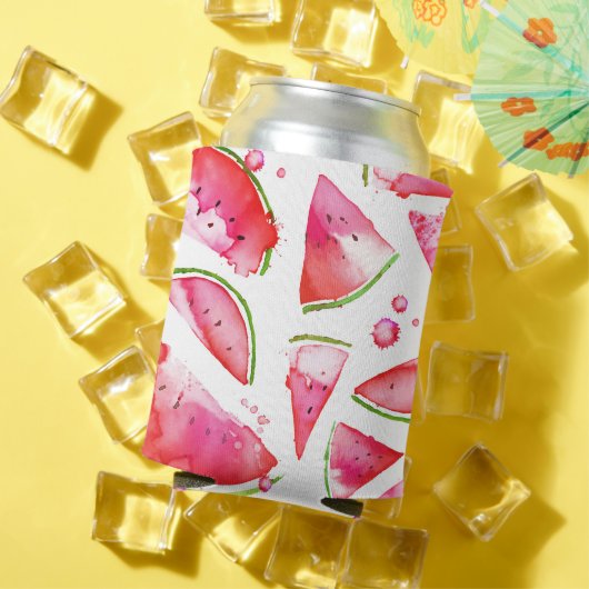 水彩スイカ1 缶クーラー (インサイチュ 夏)
