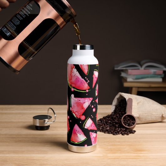水彩スイカ2 ウォーターボトル (コーヒー)