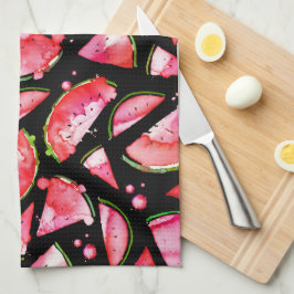 水彩スイカ2 キッチンタオル